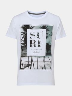 White Surf Print T-Shirt