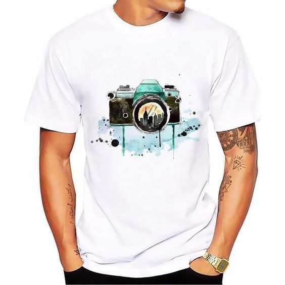 Fresh style camera design t shirt