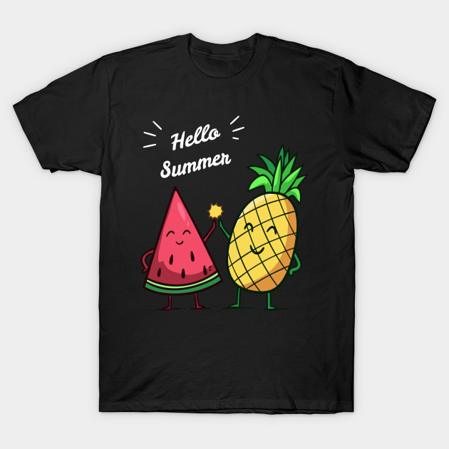 Hello Summer watermelon pineapple Tshirt