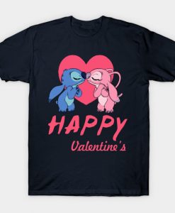 Stitch And Angel Happy Valentine's T-Shirt AI