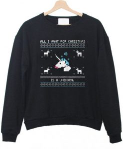 All i want christmas is a unicorn Sweatshirt AI