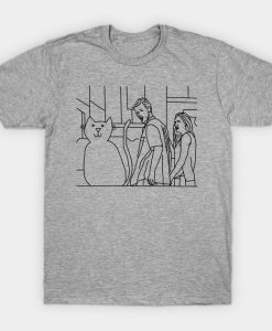 Distracted Boyfriend Yellow Cat Outline T-Shirt AI