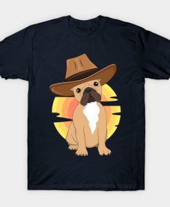 Western French Bulldog Dog Texas Rodeo South Kids Country T-Shirt AI