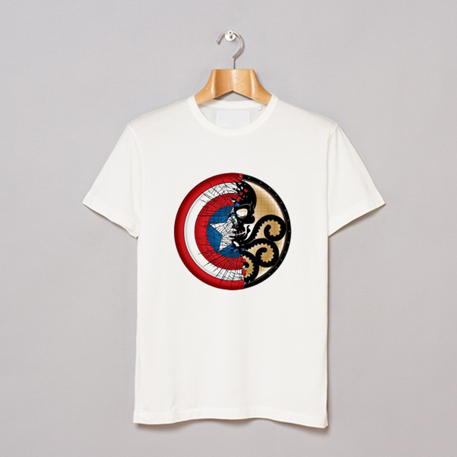 Captain America Harajuku Spider Skull T Shirt AI