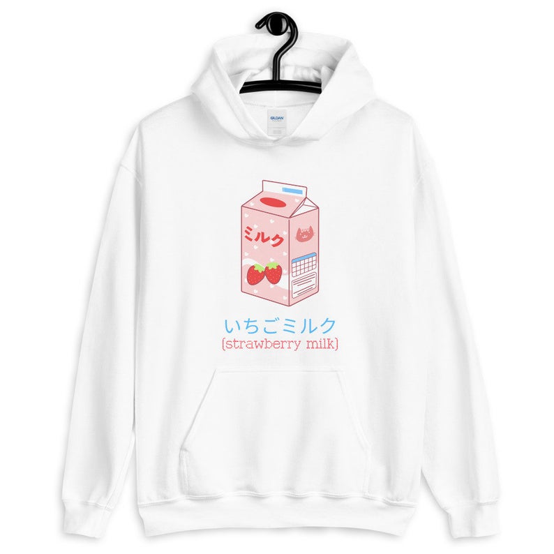 Japanese Strawberry Milk Unisex Hoodie AI