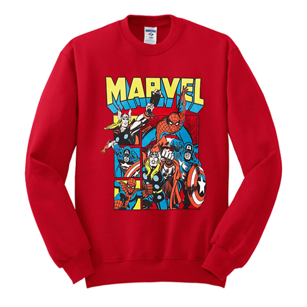 Marvel Comic Red Sweatshirt AI