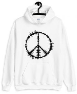 Peace Sign Sound Waves Unisex Hoodie AI