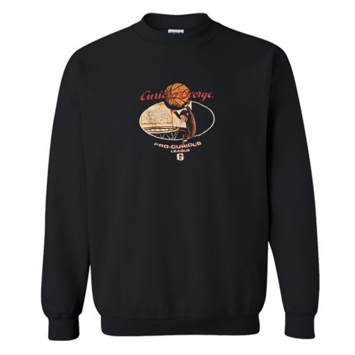 Vintage Curious George Sweatshirt Black AI