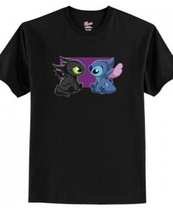 Baby Toothless Dragon and Stitch T Shirt AI