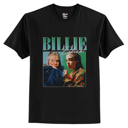 Billie Eilish 90s Vintage Black T-Shirt AI