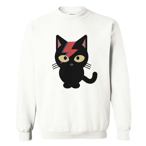 Bowie Black Cat Sweatshirt AI