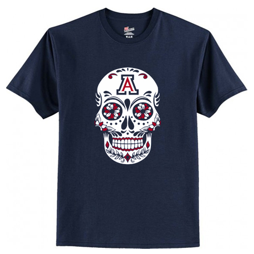 Sugar Skull University of Arizona T Shirt AI