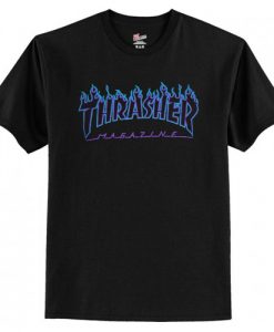 Thrasher Blue flame black T-Shirt AI