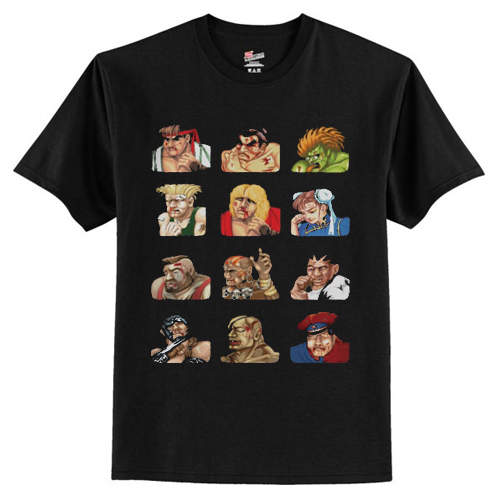Street Fighter 2 Continue Faces T Shirt AI
