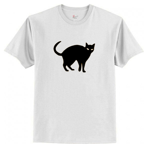 Black Cat Halloween T Shirt AI