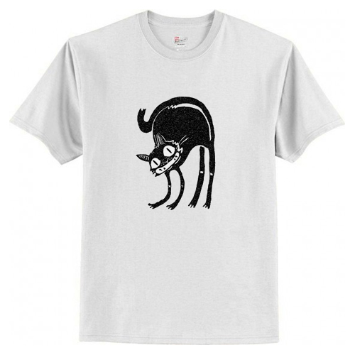 Black Cat T Shirt AI