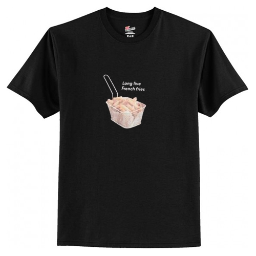 Long Live French Fries Print T-Shirt AI