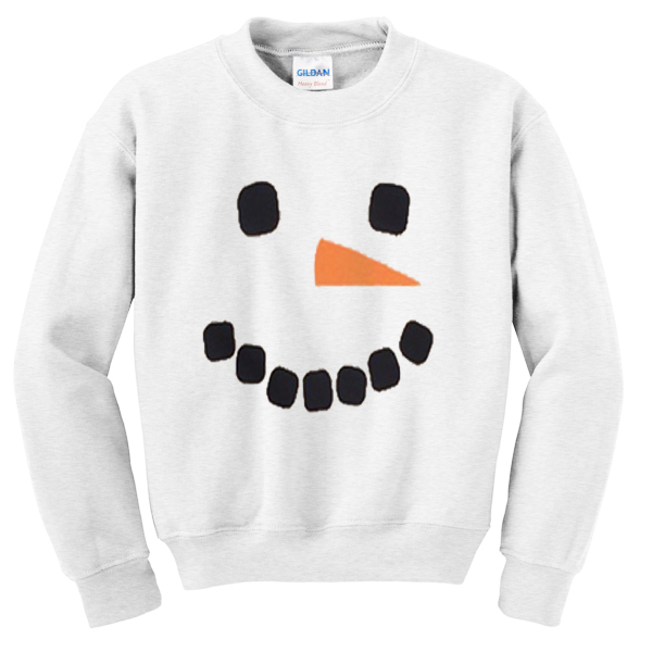 snowman face sweatshirt
