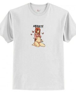 Anxiety Anime Girl Funny T Shirt AI
