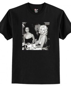 Big Guys Rule Big and Tall Funny Sophia Loren Staring at Jayne Mansfield's Boobs Photo T Shirt AI