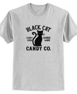 Black Cat Candy Halloween T-Shirt AI