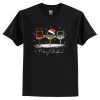 Christmas Wine Glass Santa Hat T Shirt AI