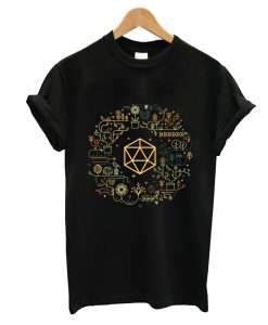 Druid’s Polyhedral D20 Dice Set Tabletop Roleplaying RPG Gaming Addict T-Shirt AI
