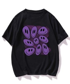 Purple Smiley Emoji T-Shirt AI