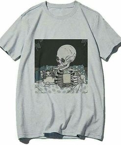 Skeleton Cat Graphic T-Shirt AI