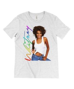 Whitney Houston 1987 Album Photo Rainbow Signature T-Shirt AI