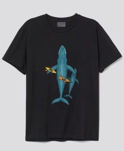 Canoes on whale family T Shirt AI