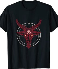 Baphomet Goat Head Gothic Clothing Pentagram Satanic Symbol T-Shirt AI