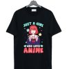 Just A Girl Who Loves Anime Kawaii T-Shirt AI