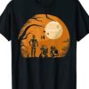 Star Wars Droids Halloween Orange Hue Death Star Portrait T-Shirt AI