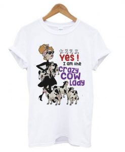 crazy cow lady T-shirt AI