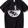 Astronaut Mowing The Moon Funny T Shirt AI