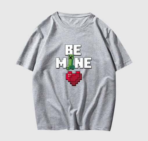 Minecraft Valentine's Day Creeper Be Mine Heart T-Shirt